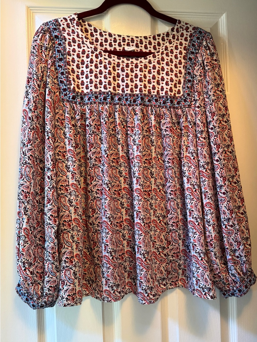 GAP Ladies Peasant Floral Print Top-XL/TG